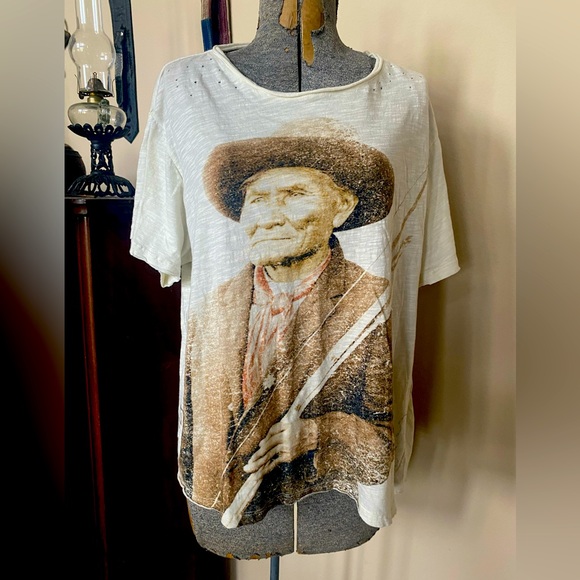 Magnolia Pearl Tops - Magnolia Pearl NEW Warrior "GERONIMO" Native American Jersey Tees T-shirt NWT